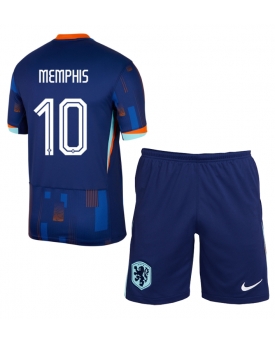 Paesi Bassi Memphis Depay #10 Maglia Gara Trasferta Repliche Europei 2024 Bambino